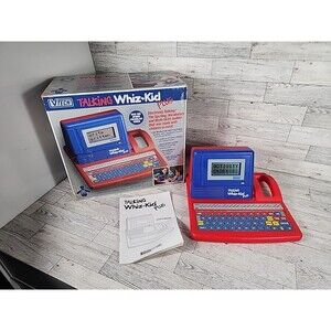 1990 VTECH Talking Whiz Kid Plus Electronic Learning Computer w/ Box & Manual